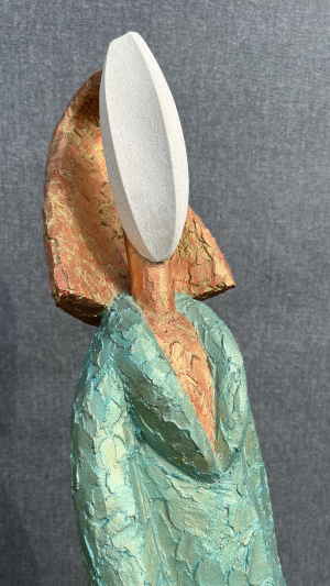 Laurent Messager - Twisty (Detail)(Ciment armé, polychromie patines, Pierre de taille, Socle béton/marbre)